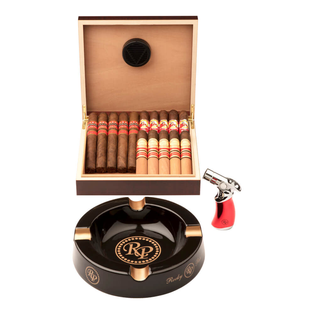 Cigar Samplers 15 Cigars, Humidor, Lighter & Ashtray